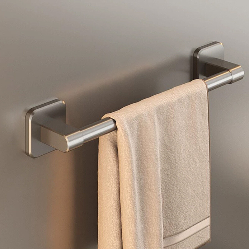Self Adhesive Towel Rod Bar Wall Mounted Towel Holder Rail Rack Bathroom Storage