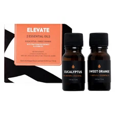 NIB Way of Will ELEVATE Essential Oil Set: Sweet Orange Oil & Eucalyptus Oil $31