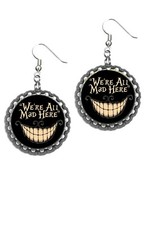 were all mad here Alice in wonderland cute earrings earring set pair earrings