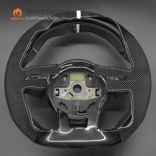 MEWANT DIY Mesh Alcantara Kohlefaser Lenkradbezug für Audi S1 S3 S4 S5 S6 SQ5 - Picture 7 of 9