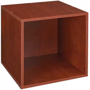 1-Cube Storage Organizer Single Cube Wood Cubo Warm Cherry 