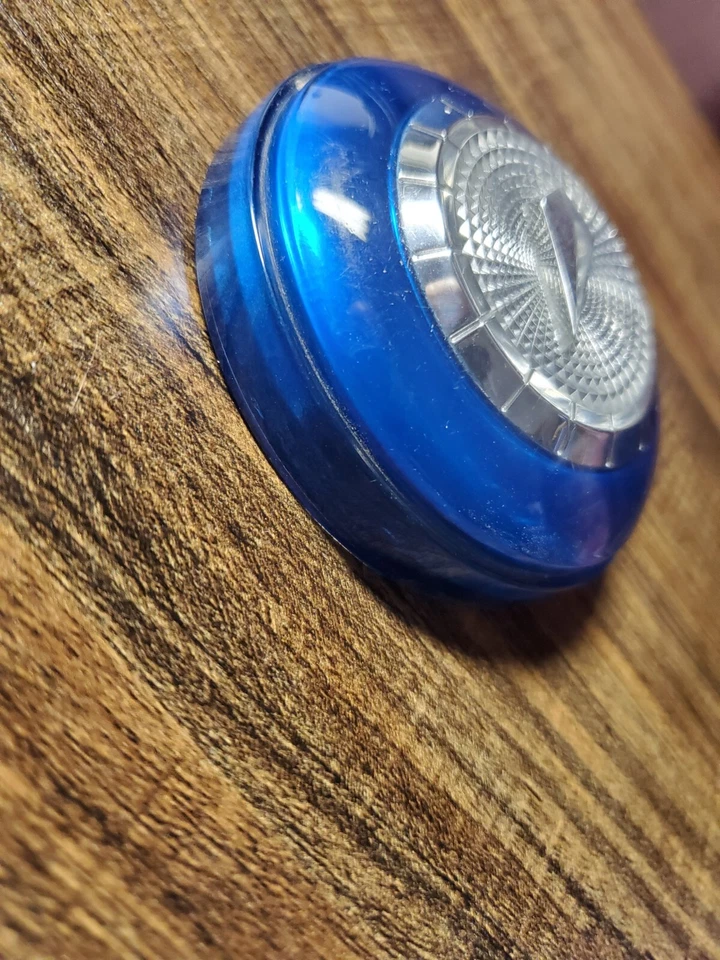  1954 年 Hudson 黄蜂二手喇叭中心纽扣帽形状精美铬蓝色热鼠杆 — 第 3/3 张图片