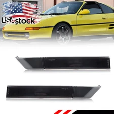 2X Smoke Lens Front Bumper Side Marker Lights For 1991-1995 Toyota MR2 MR-2 SW20