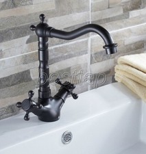 Oil Rubbed Brass Dual Handle Mixer Tap Kitchen Bathroom Sink Basin Faucet ssf076