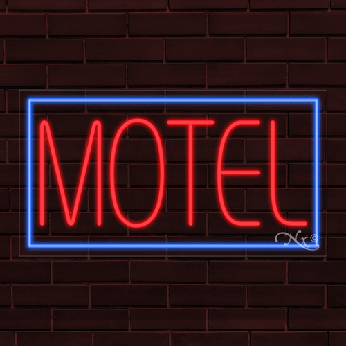 NEW "MOTEL" w/BORDER 33x18x1 INCH LED FLEX WINDOW/WALL INDOOR SIGN 31096 - Picture 1 of 1