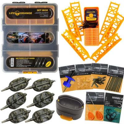 METHOD Feeder Flat HARD SET Box SM002 Life Orange fließende Gewässer Fluß Pusher