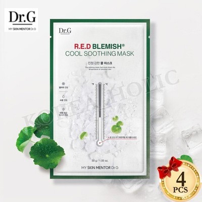 DR.G Red Blemish Cool Soothing Mask 30g x 4pcs Cools Down Facial Mask Sheets