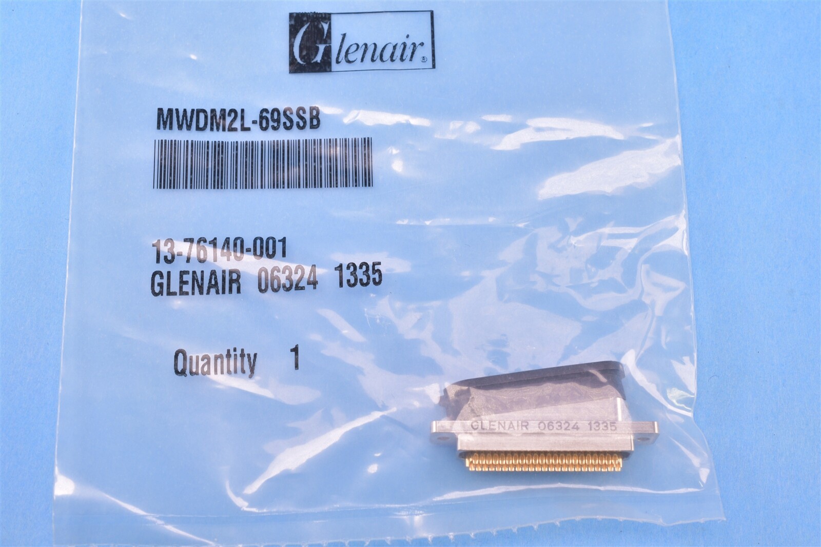 Glenair D-Sub Micro-D 69P Straight Connector Female 3 Row MWDM2L-69SSB ...