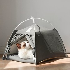 Cat Tent Bed with Removable Non-Slip Soft Pad, Indoor Outdoor Foldable Hut, P...