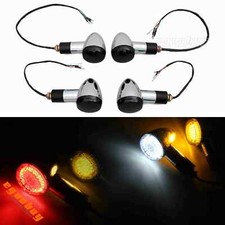 Motorcycle Front & Rear 10MM Thread Bullet Turn Signal Light Blinker Indicators