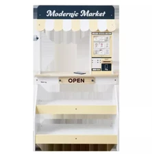 Wooden Grocery Stand Pretend Play Natural Style Market