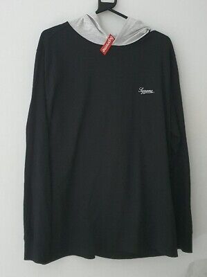 SS17 Supreme Contrast Hooded L/S Top Black hoodie size L SS17 Supreme Contrast Hooded L/S Top Black hoodie size L
