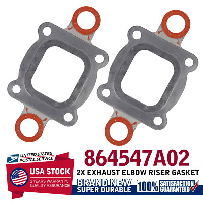 2 x Exhaust manifold Elbow Gasket Dry Joint For MerCruiser 27-864547A02 18-0721