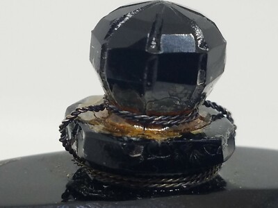 Vtg Caron La Nuit de Noel Perfume Black Baccarat Bottle Art Deco