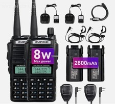 2XPCS RADIO BAOFENG 10W UV-82 Ricetrasmittente DUAL BAND WALKIE TALKIE 10000 MAH