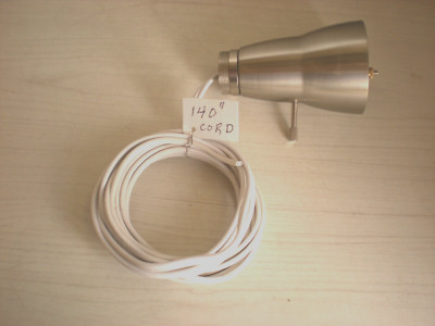 Brushed Metal Light Socket w/ Switch & 140'' Electrical Cord - NO PLUG