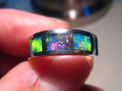 Brillant 2,0 ct. Opal Ring, Sterlingsilber, Größe 9 1/2, KEINE GRÖßÄNDERUNG