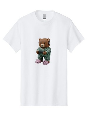 Teddy-Gaming Mens Graphic Tee, 100% Cotton, Casual Summer Wear
