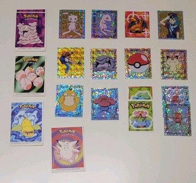 Pokémon Merlin Sticker Sammlung 1999 100+ Stück Charizard Mew Relaxo + Topps