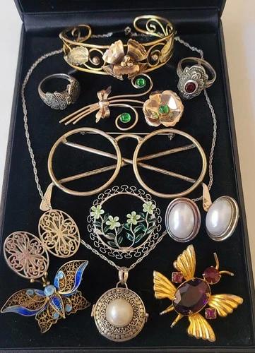 Antique & Vintage Silver, Sterling & GF Mixed Jewelry Lot