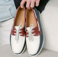 Mens Boat Shoes Size Faux Leather Low Top Deck Shoes Slip On Loafers Shoes Size