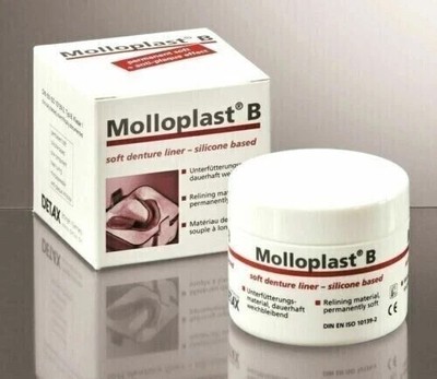 MolloPlast B Silicone Based Soft Relining Permanant Material 45g Jar