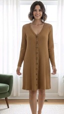 American Eagle Women’s Ruched Dress Size M Long Sleeve Above Knee Stretch