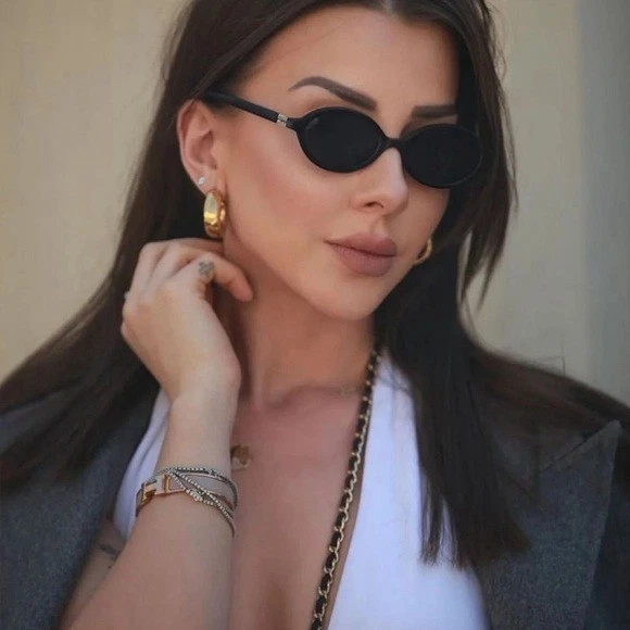 Miu Miu — NEW MIU MIU SMU 04Z 1AB5S0 OVAL MU04ZS 1AB5S0 BLACK MU 04ZS WOMEN SUNGLASSES