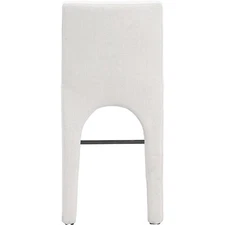 Meridian Furniture Gramercy Cream Linen Textured Fabric Stool