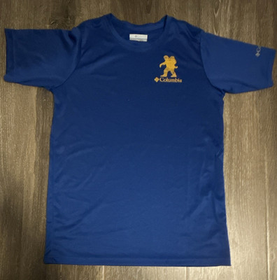 Columbia Boys L (14/16) Blue Cotton Jersey Crewneck T-Shirt Logo Lightweight