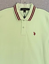 New! U.S. Polo Assn Golf Polo Shirt Mens Large Mint Green Classic Short Sleeve