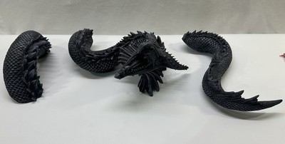 Mystical Creations Vyrmeros Draco 3 Piece Black Dragon Wall Sculpture Sectional