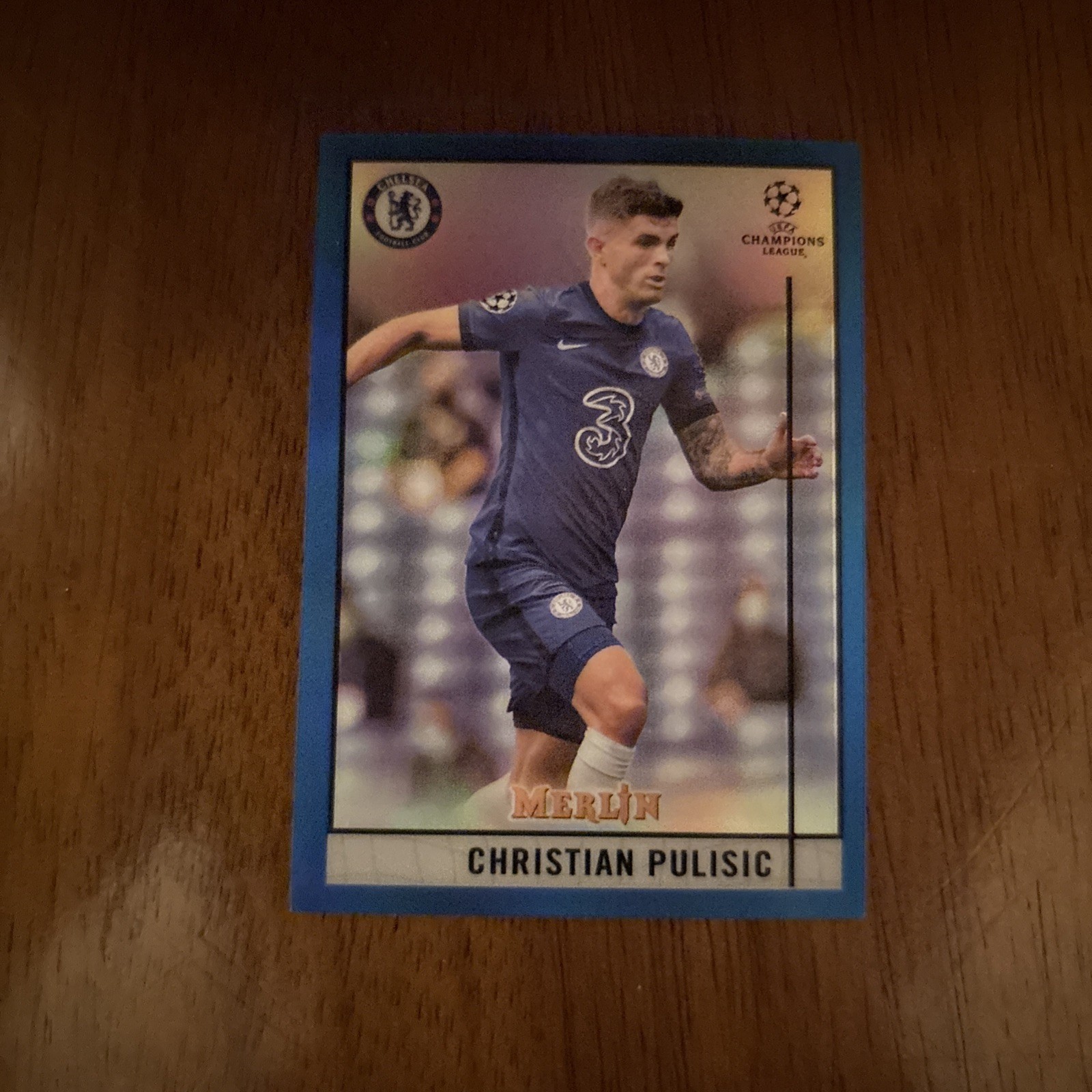 2020-21 Topps Merlin Chrome UCL - Christian Pulisic #21 Blue Refractor/75