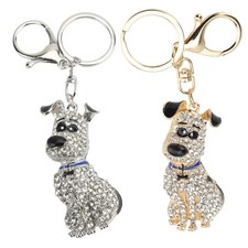 Cute Dog Shape Crystal Rhinestone Keychain Sparkling Bag Handbag Pendant