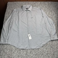 Van Heusen Traveler Dress Shirt Mens 2XL Slim Fit Performance Stretch Gray NWT