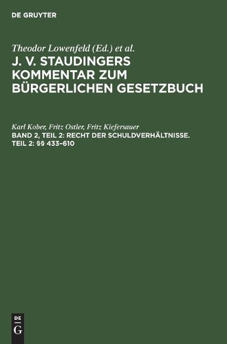 Karl Kober Fritz Ostler Fritz  Recht Der Schuldverhältnisse. Teil 2: (Hardback)