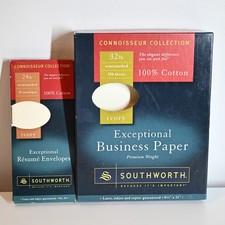 Southworth Credentials Collection 100% Cotton Resume Envelopes & Paper Ivory