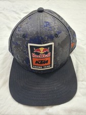 New Era RedBull KTM Racing Team Camp SnapBack Baseball Hat Blue Orange Stains