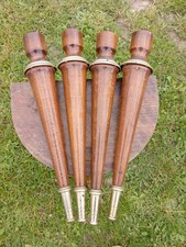 4 GRANDS PIEDS EN BOIS ET METAL DORE MOBILIER VINTAGE