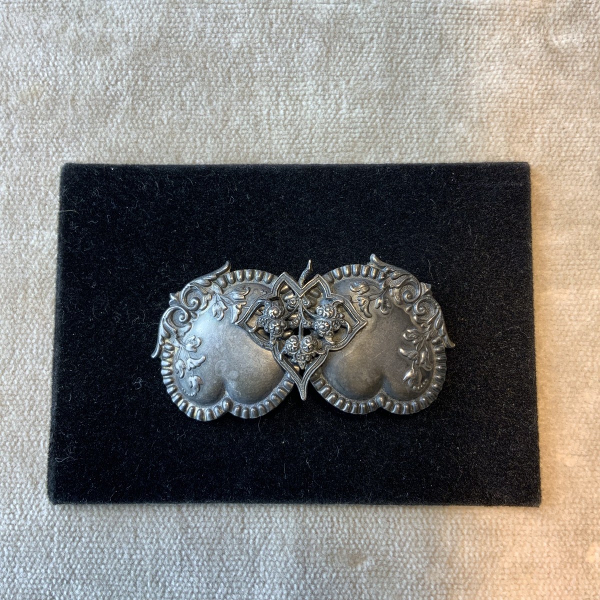 Fishel & Nessler F.N. & Co Silver Art Nouveau Womens‎ Belt Buckle C1915 Art Nouveau Floral Silver Belt Buckle main image 4