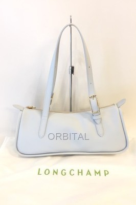 Daikanyama) LONGCHAMP Longchamp Long L Shoulder Bag Light Blue Handbag Tote Arou