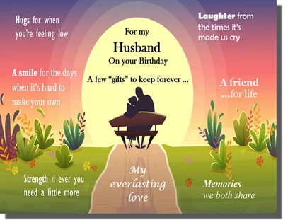 GRAHAM BRINDLEY CARDS Husband Birthday Card - For my Husband on your birthday - Keepsake