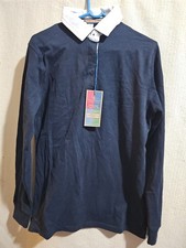 Front Row & Co. Size S Ladies Cotton Superfit Rugby Shirt Black & White.