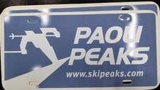 Paoli Peaks Plastic License Plate