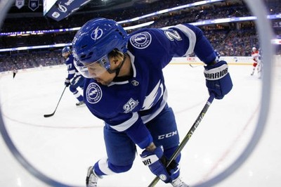Tampa Bay Lightning right wing JT Brown in the first period NHL ga- Old Photo