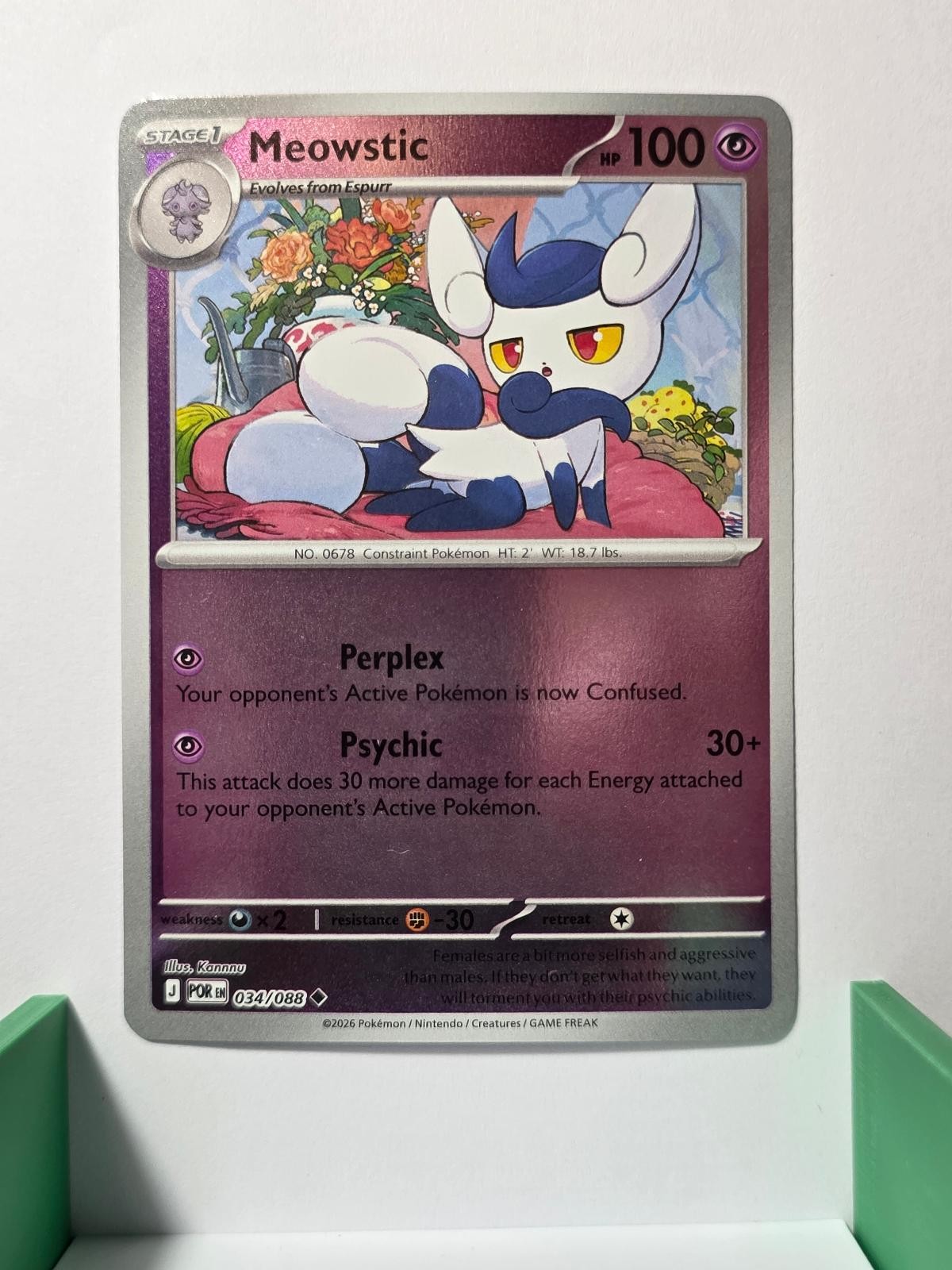 Meowstic 034/088 Uncommon Perfect Order Pokemon Reverse Holo Near Mint