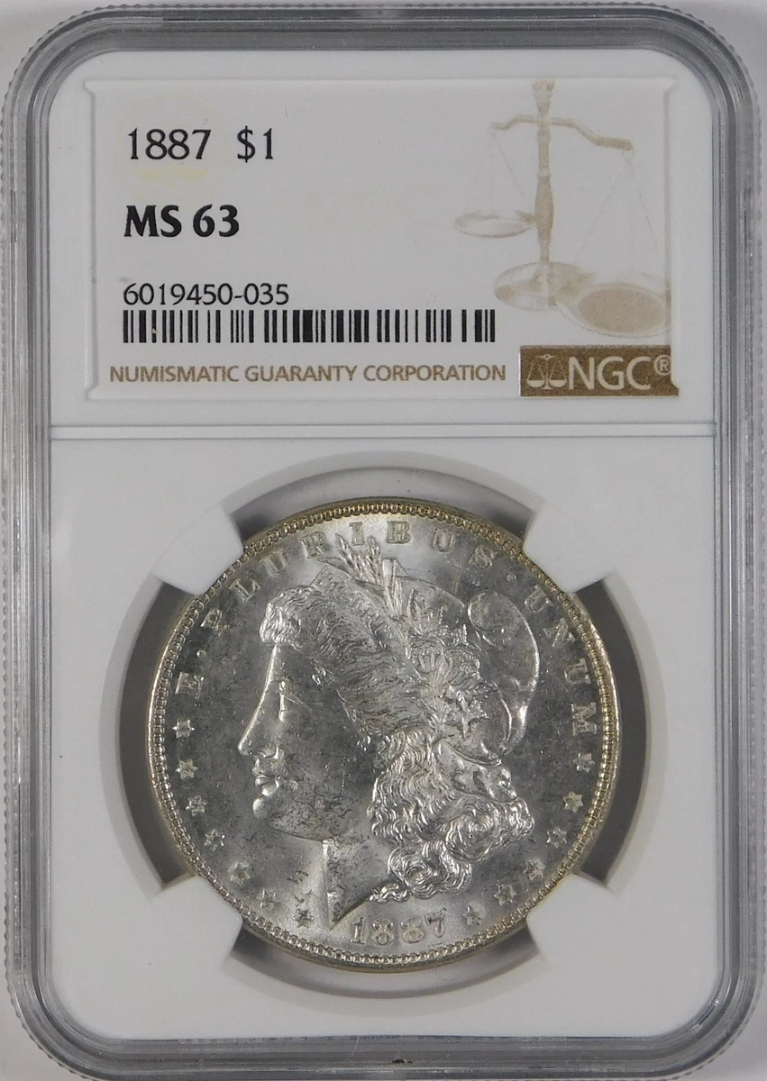 NGC Grade MS 63 1887 Year Morgan US Dollars (1878-1921) for sale