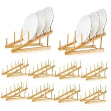 Pcs Wooden Bamboo Dish Drying Rack Kitchen Cabinet Organizer for Cabinet 10