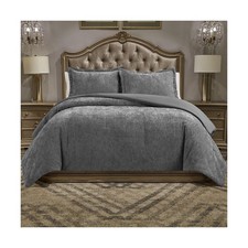 Luxury Chenille Queen Comforter Set, One Comforter with Two Pillow ... Fast Ship