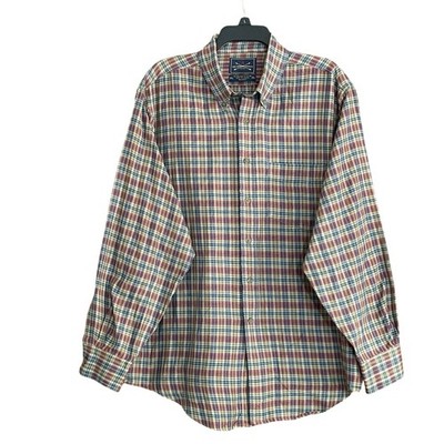 XL Vintage Arrow Plaid Button Down Long Sleeve Shirt Menswear